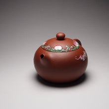 Load image into Gallery viewer, Zhuni Xishi Yixing Teapot with Diancai Painting 点彩朱泥西施壶 110ml
