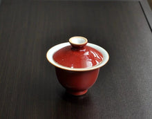 Load image into Gallery viewer, 180ml Jihong glaze handmade porcelain gaiwan Fanggu Technique
