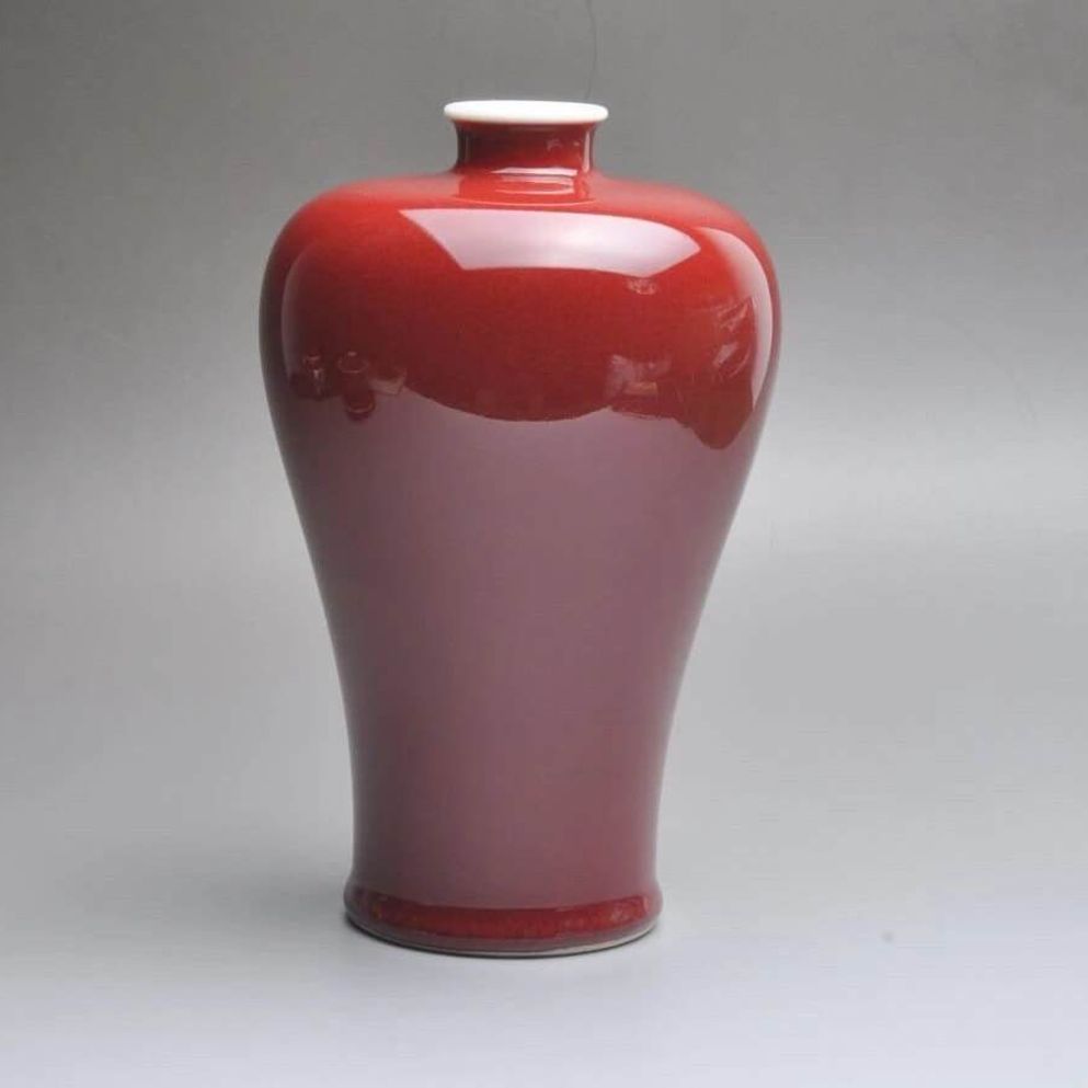 Jihong glaze handmade porcelain vase Fanggu Technique (Limited edition)