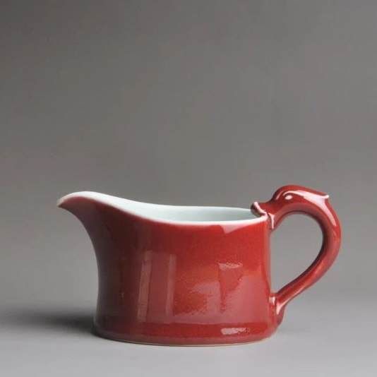 Jihong glaze handmade porcelain pitcher (fair cup)Fanggu Technique