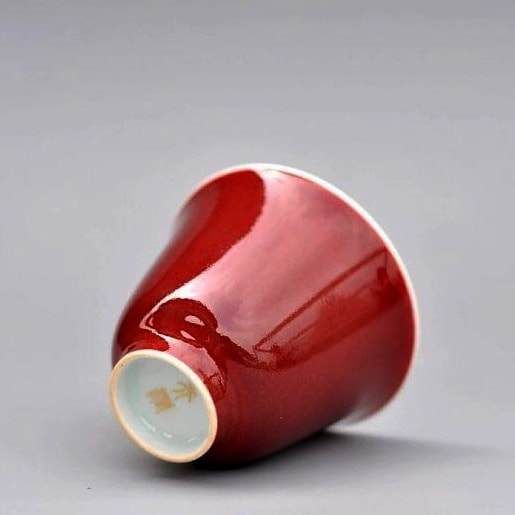 75ml Jihong glaze handmade porcelain Magnolia cup Fanggu Technique