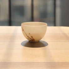 Load image into Gallery viewer, 45ml Plum Flower Youzhongcai Jingdezhen white porcelain egg cup.
