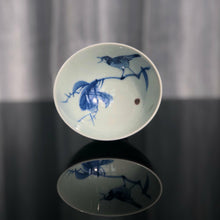 Load image into Gallery viewer, 116ml Fanggu Technique Jihong and Qinghua Porcelain Bird on Branch Cup
