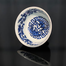 Load image into Gallery viewer, 105ml Jihong Glaze Qinghua Porcelain Auspicious Dragons and Bats Cup
