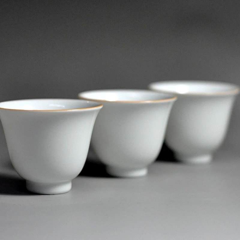 40ml Tall Simple Jingdezhen White Porcelain Cup