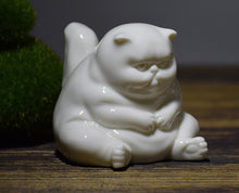 Load image into Gallery viewer, Fat Cat Blanc de Chine Porcelain Tea Pet
