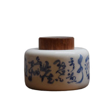 Load image into Gallery viewer, Calligraphy Blanc de Chine Porcelain Tea Caddy with Rounded Edges (Wooden Lid), 350ml
