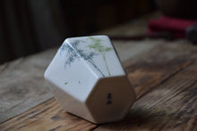 Load image into Gallery viewer, Bamboo Motif Hexagon Blanc de Chine Porcelain Tea Caddy (Wooden Lid), 450ml
