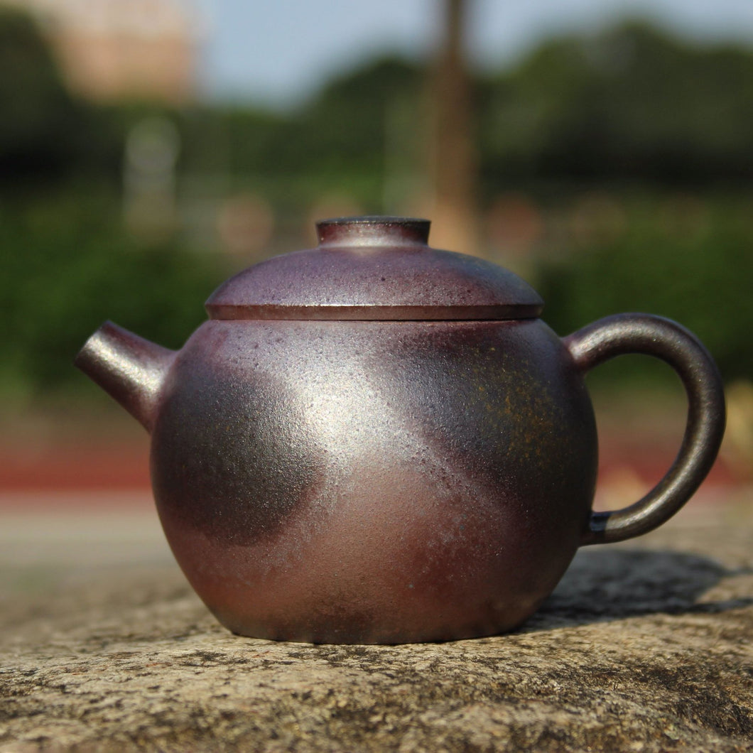 Wood Fired Julunzhu 巨轮珠 Yixing Teapot, Dicaoqing clay, 130ml  no.2