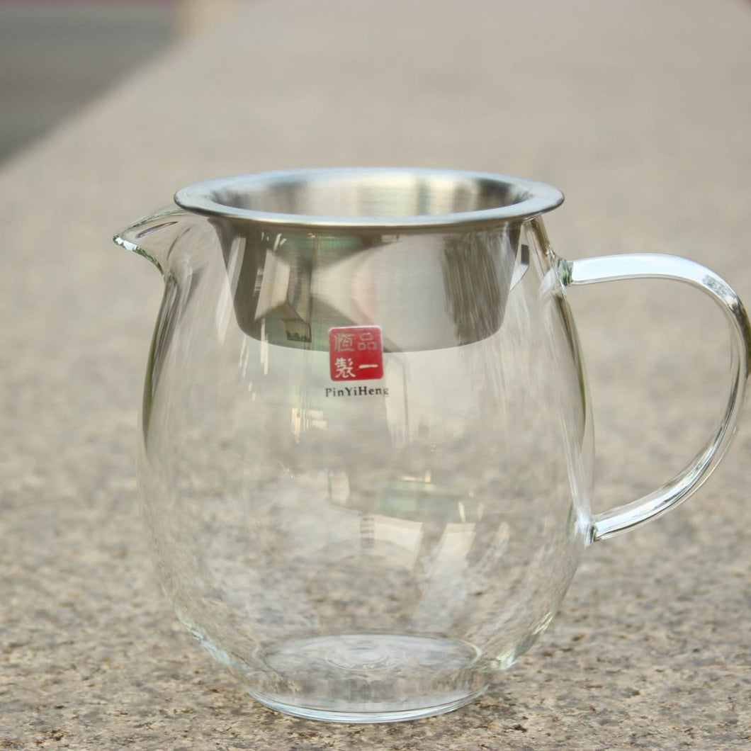 350ml Round Glass FairCup/Pitcher with Stainless Steal Filter