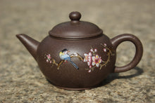 Load image into Gallery viewer, TianQingNi Small Shuiping Yixing Teapot with Diancai Painting, 点彩天青泥小水平壶, 75ml
