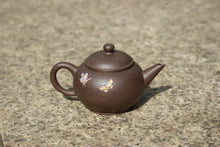 Load image into Gallery viewer, TianQingNi Small Shuiping Yixing Teapot with Diancai Painting, 点彩天青泥小水平壶, 75ml
