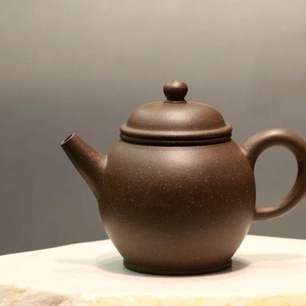 TianQingNi Tall Julun Yixing Teapot, 天青泥巨轮壶, 140ml