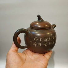 Load image into Gallery viewer, 260ml Nixing Mellon Teapot with Carvings of flowers by Li Changquan
