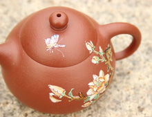 Load image into Gallery viewer, Zhuni Wendan Yixing Teapot with Diancai Painting, 点彩朱泥文旦壶, 120ml
