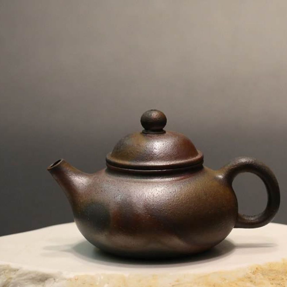 Wood Fired Rongtian Yixing Teapot, Qinghuini clay, 柴烧青灰泥容天壶, 200ml, No.1