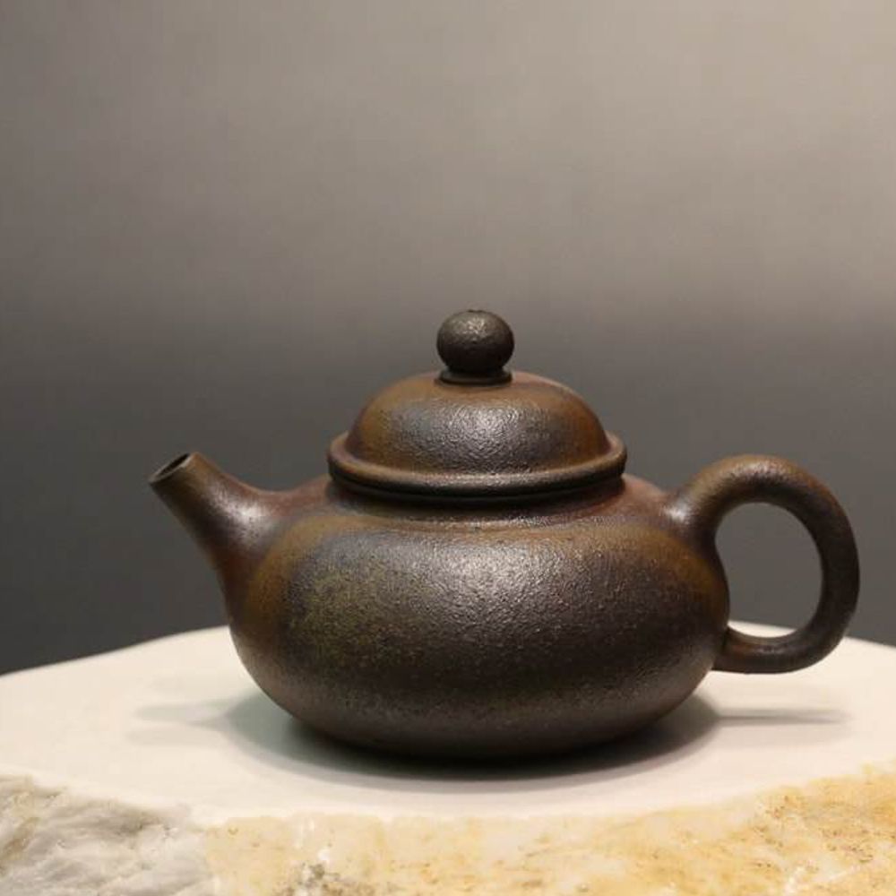 Wood Fired Rongtian Yixing Teapot, Qinghuini clay, 柴烧青灰泥容天壶, 200ml No.2