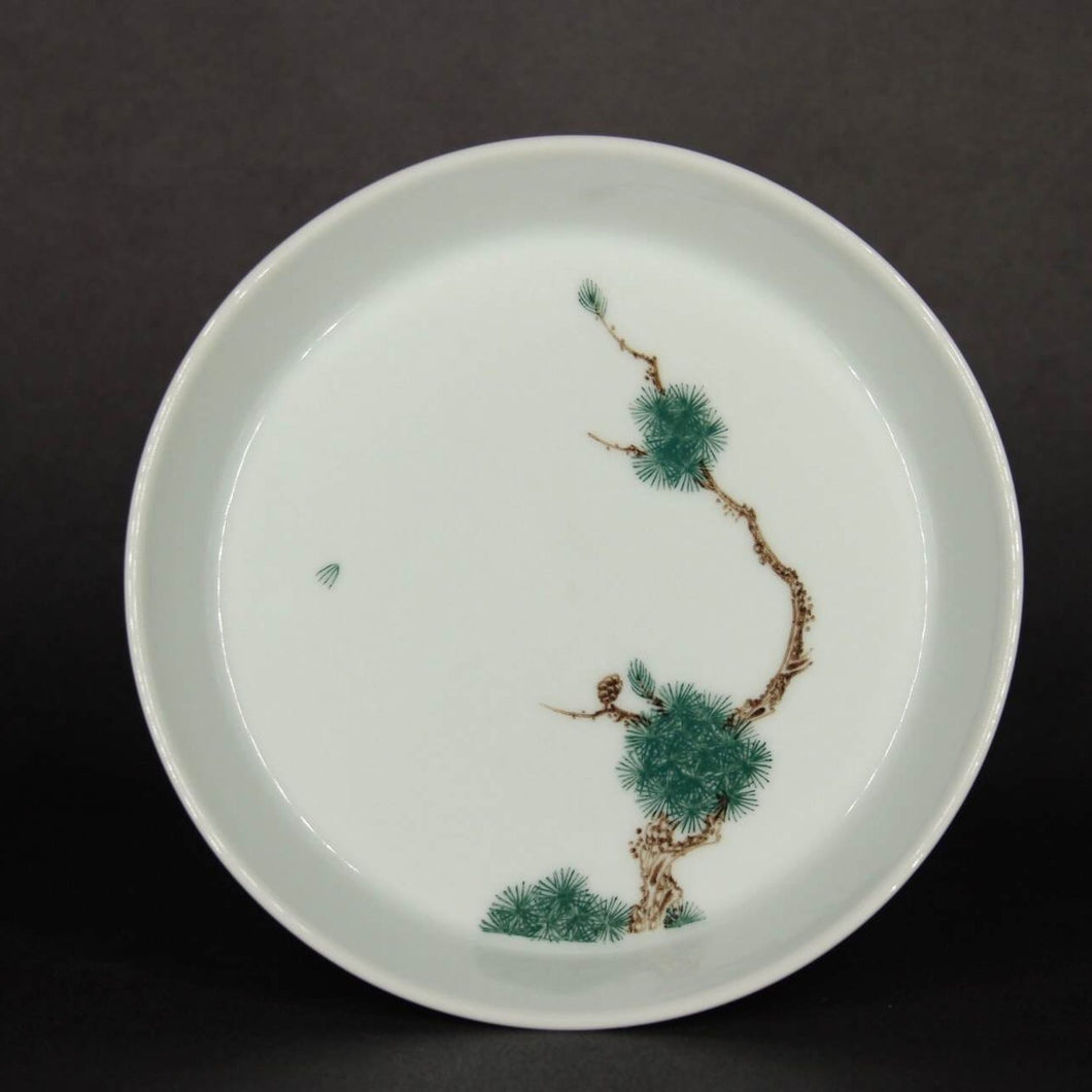 Fir Tree Motif Youzhongcai Jingdezhen Porcelain Saucer