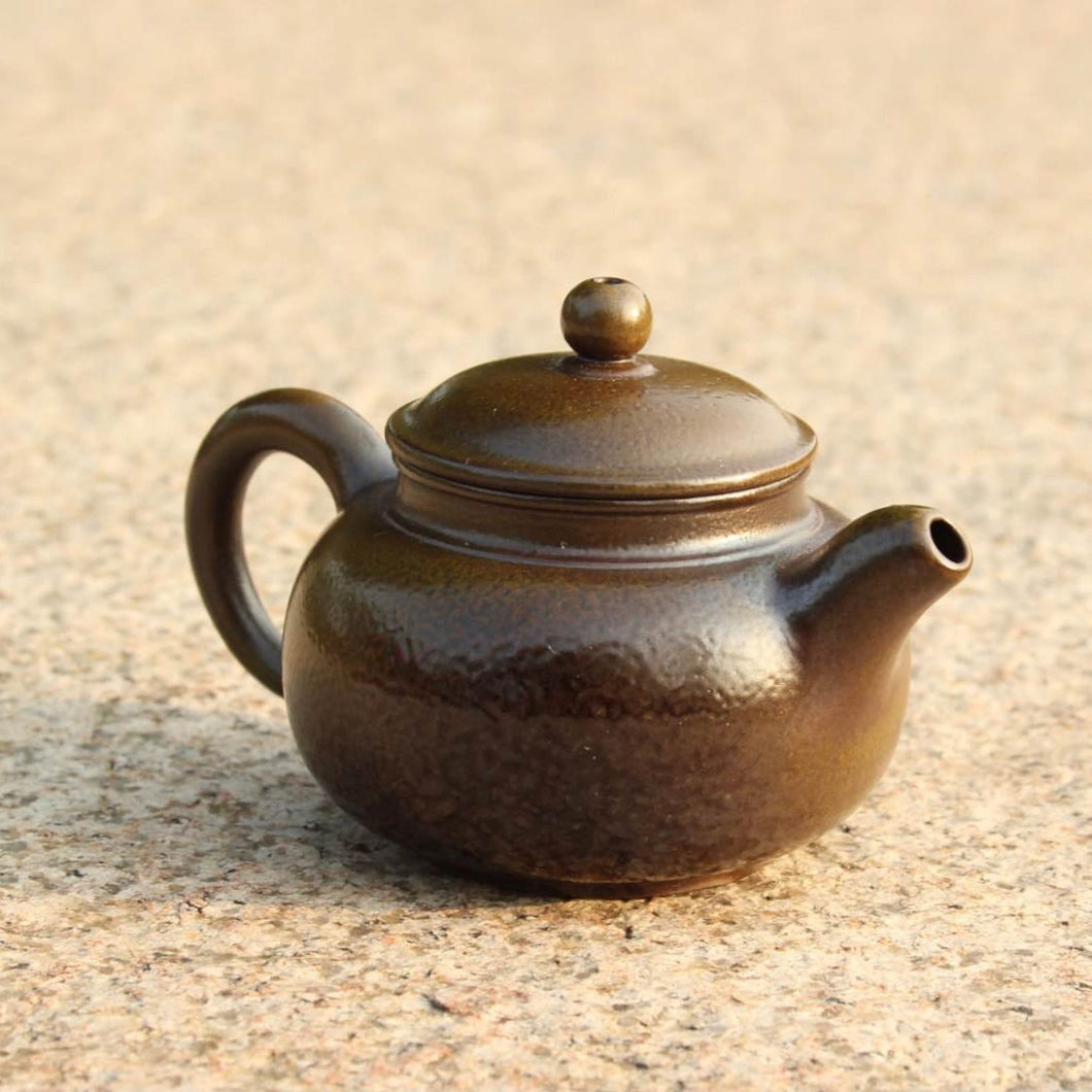 Wood Fired Panhu Nixing Teapot,  柴烧坭兴潘壶, no.3, 90ml