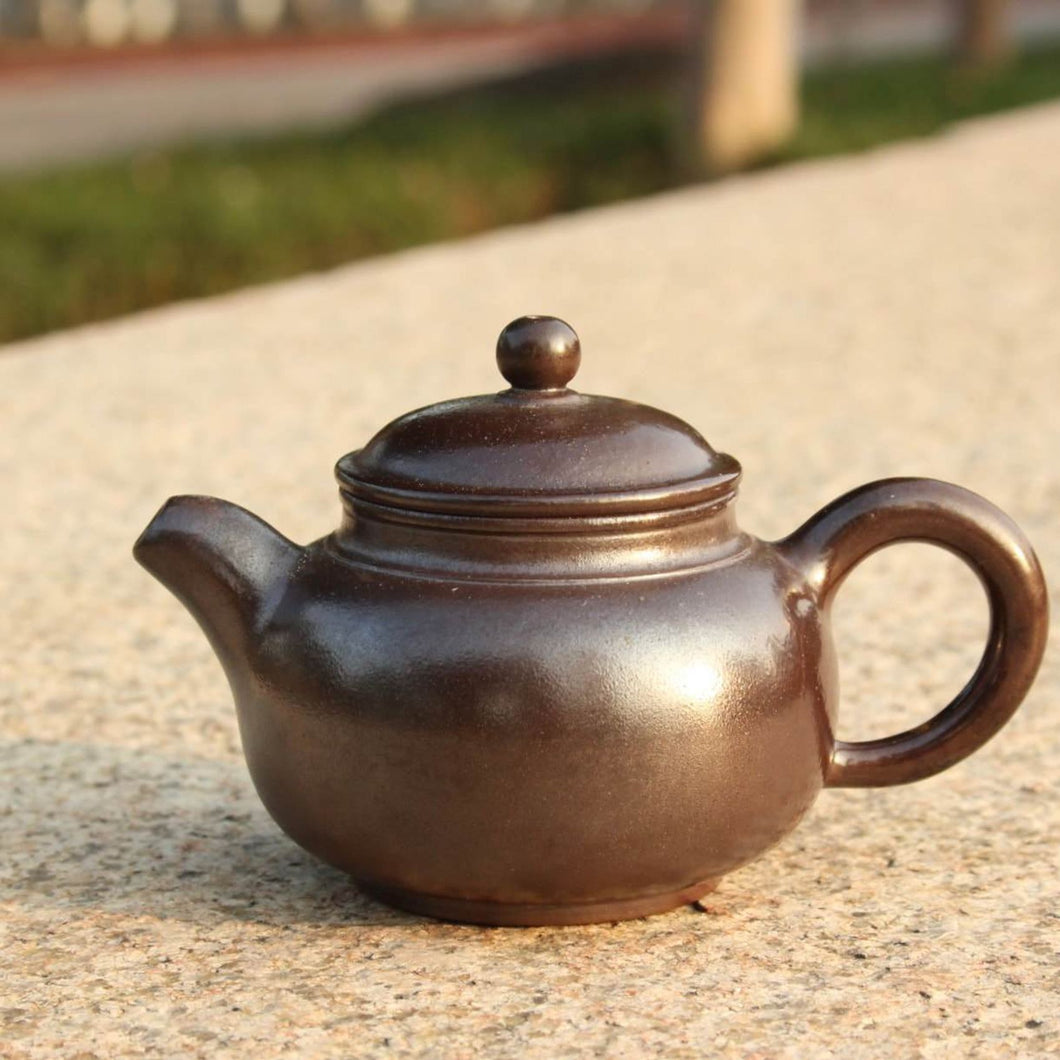 Wood Fired Panhu Nixing Teapot,  柴烧坭兴潘壶, no.4, 90ml