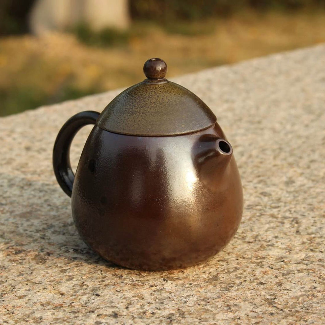 Wood Fired Longdan Nixing Teapot,  柴烧坭兴龙蛋壶, 100ml