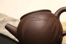 Load image into Gallery viewer, Dicaoqing Tall Julun Yixing Teapot with Carving of Bamboo, 底槽青巨轮壶,  150ml
