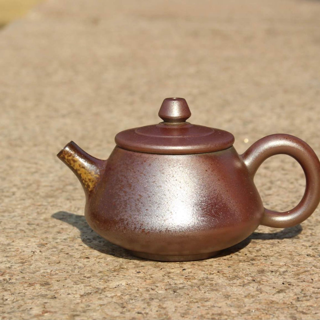 Wood Fired Shipiao Nixing Teapot, 柴烧坭兴石瓢壶, 90ml