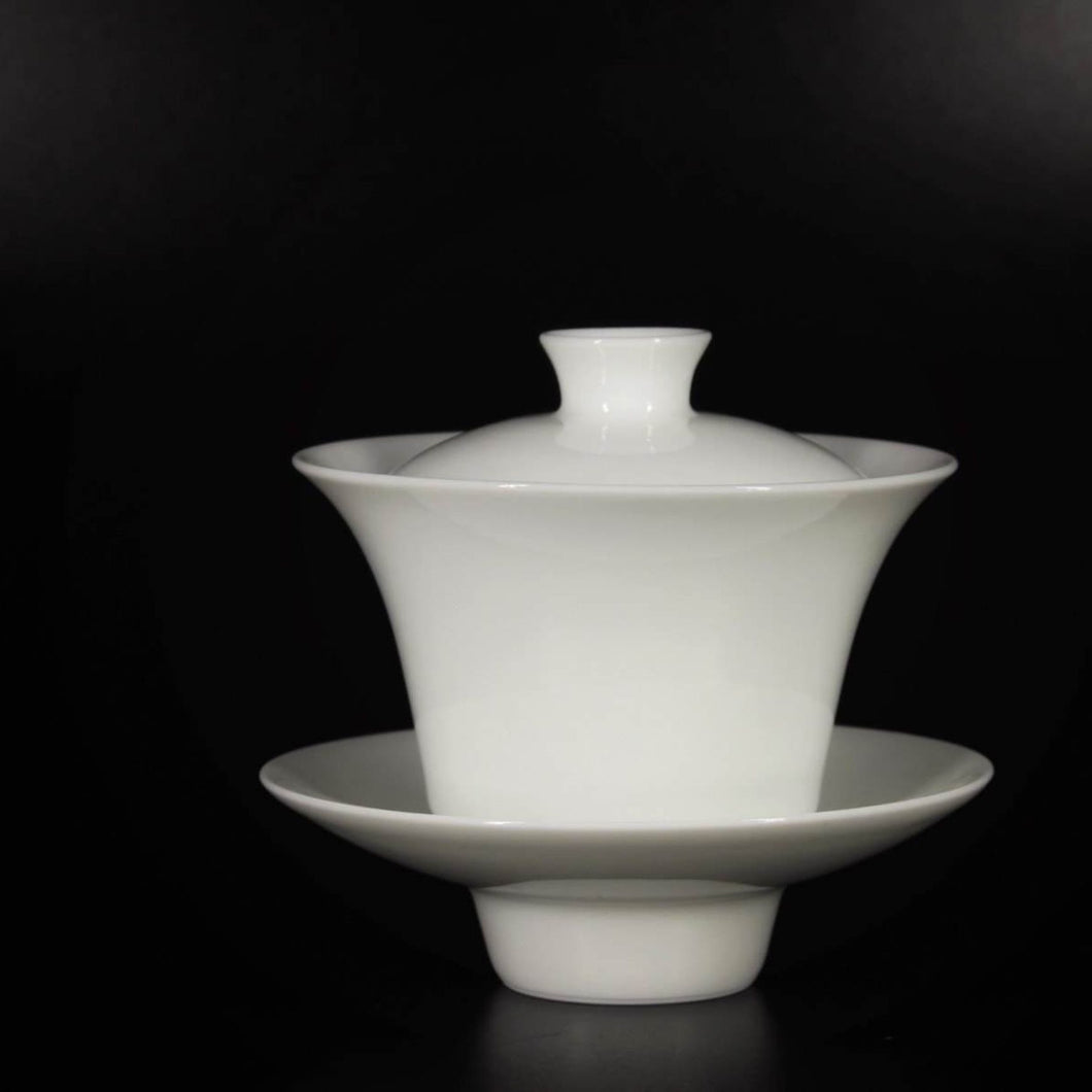 100ml Little Horseshoe Tianbai Jingdezhen White Porcelain Gaiwan