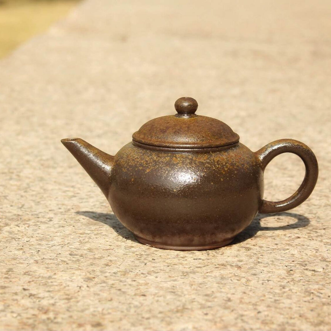 Wood Fired Small Shuiping Yixing Teapot, Dicaoqing clay, 柴烧底槽青小水平壶, 80ml