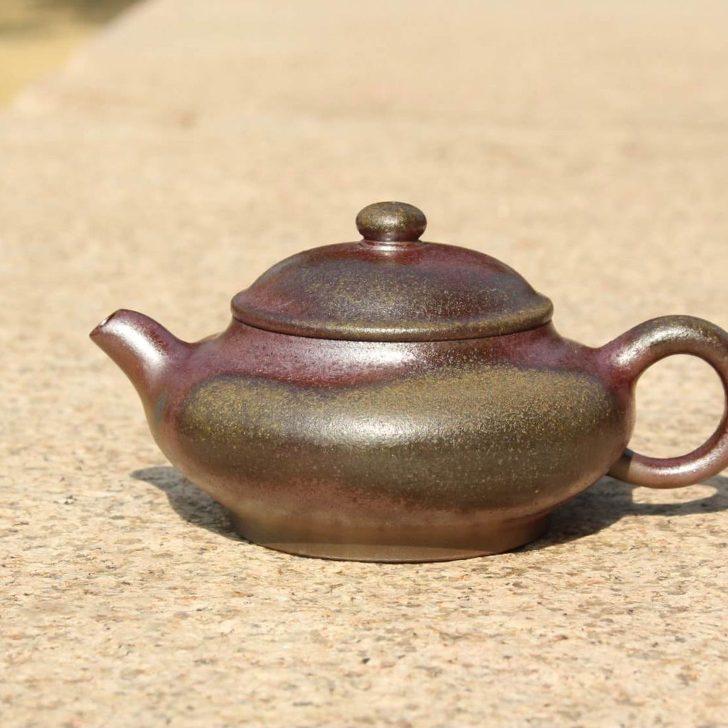 Wood Fired Aipan Yixing Teapot, Dicaoqing clay, 柴烧底槽青矮潘壶, 150ml