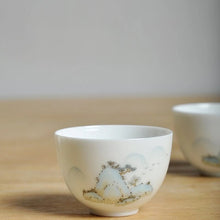 Load image into Gallery viewer, After Rain Youshangcai Painting Fine Porcelain Tea Set, 釉上新彩青绿山水壶组
