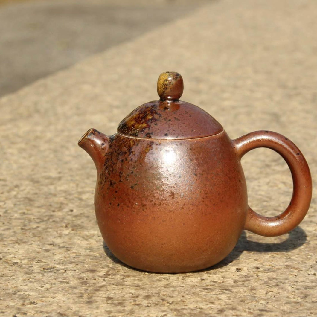 Wood Fired Longdan Nixing Teapot,  柴烧坭兴龙蛋壶, 120ml