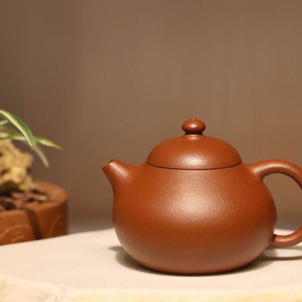 Zhuni Dahongpao Wendan Yixing Teapot with Carved Characters, 朱泥大红袍文旦（底部刻绘), 120ml